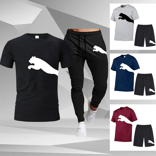 Men's Summer Cotton Shorts + T-Shirt Set