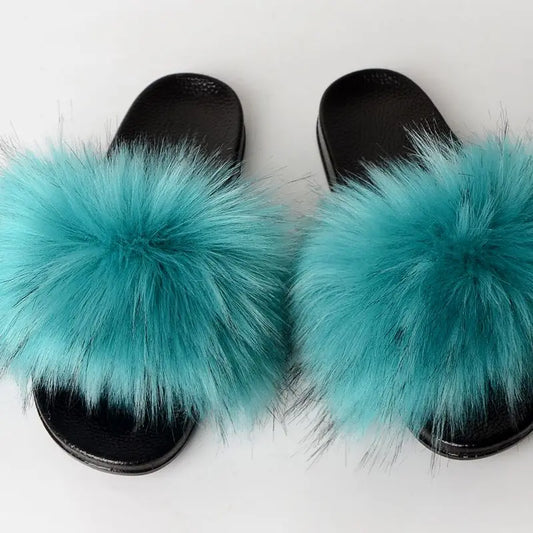 Summer Faux Fur Slippers